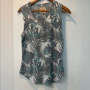 Chaser Tropical Green and Gray Tank Top